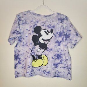 Women's Disney Mickey Mouse Crop Top T Shirt Tie Dye Mickey Mouse Size XL